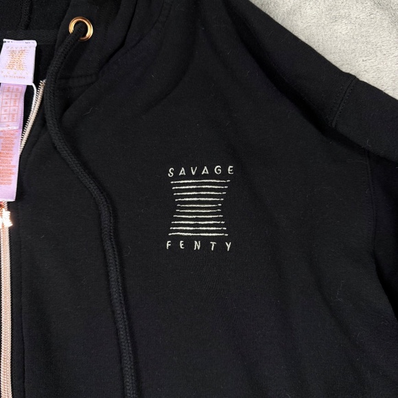 Savage X Fenty Black Hooded Jumpsuit Women’s 2X Plus Size One Piece Zip Up - Picture 3 of 9